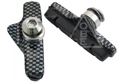 Carbon Cartridge & Black Rubber Brake Shoes for Campagnolo Record Chorus Centaur