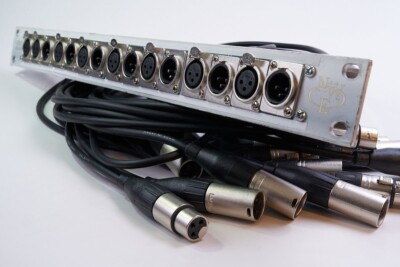 Custom 1RU Rack Mount XLR Input/Output Patch Bay, 15 chan, 15x Canare L2T2S Loom