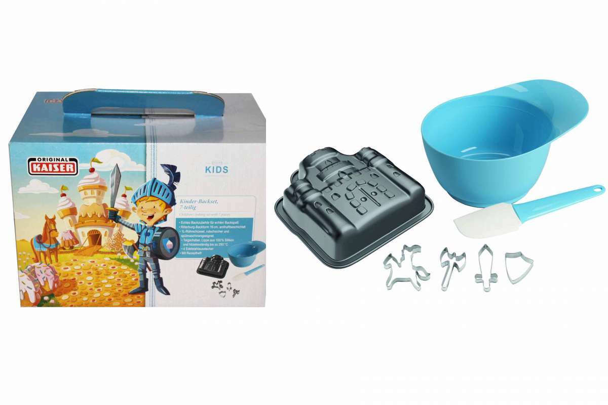 Backset 7tlg. für Kinder Ritter Ruy mit Ritterburg-Backform uvm. KAISER 600275