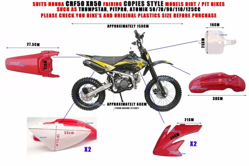 HONDA CRF50 PLASTICS KIT PIT BIKE 50/70/90/110/125 CC for