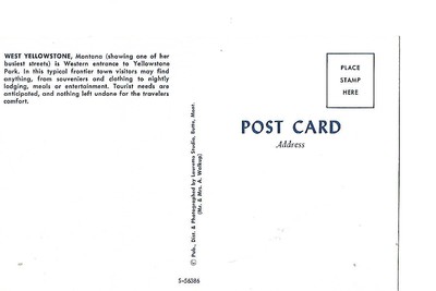 ANACONDA'S STREETS  MONTANA, OLD STYLE CARDS, 1960'S,POST CARD.