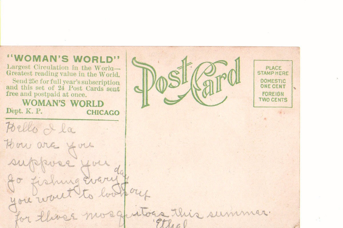 Postcard Woman's World Magazine Language of Flowers
