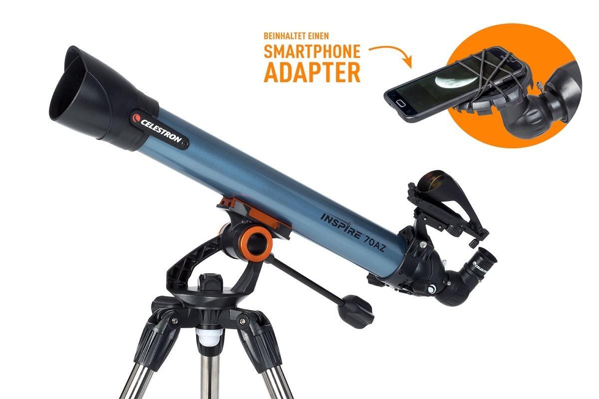 CELESTRON Inspire 70mm AZ Telescopio Rifrattore con Adattatore per Smartphone