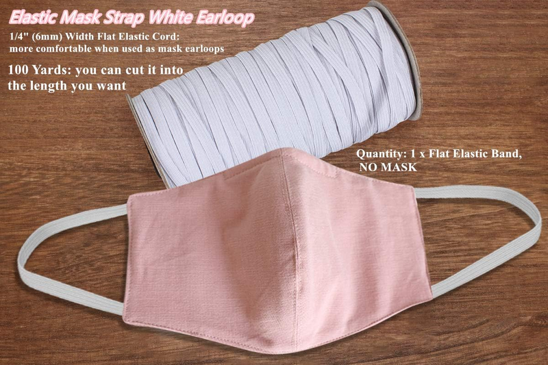 Elastic Bands for Sewing 1/4 Inch 100 Yards Flat Elastic Cord Stretch String Rop