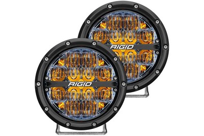 Rigid 360-Series 6'' LED OE Off-Road Fog Light Drive Beam Amber Backlight Pair