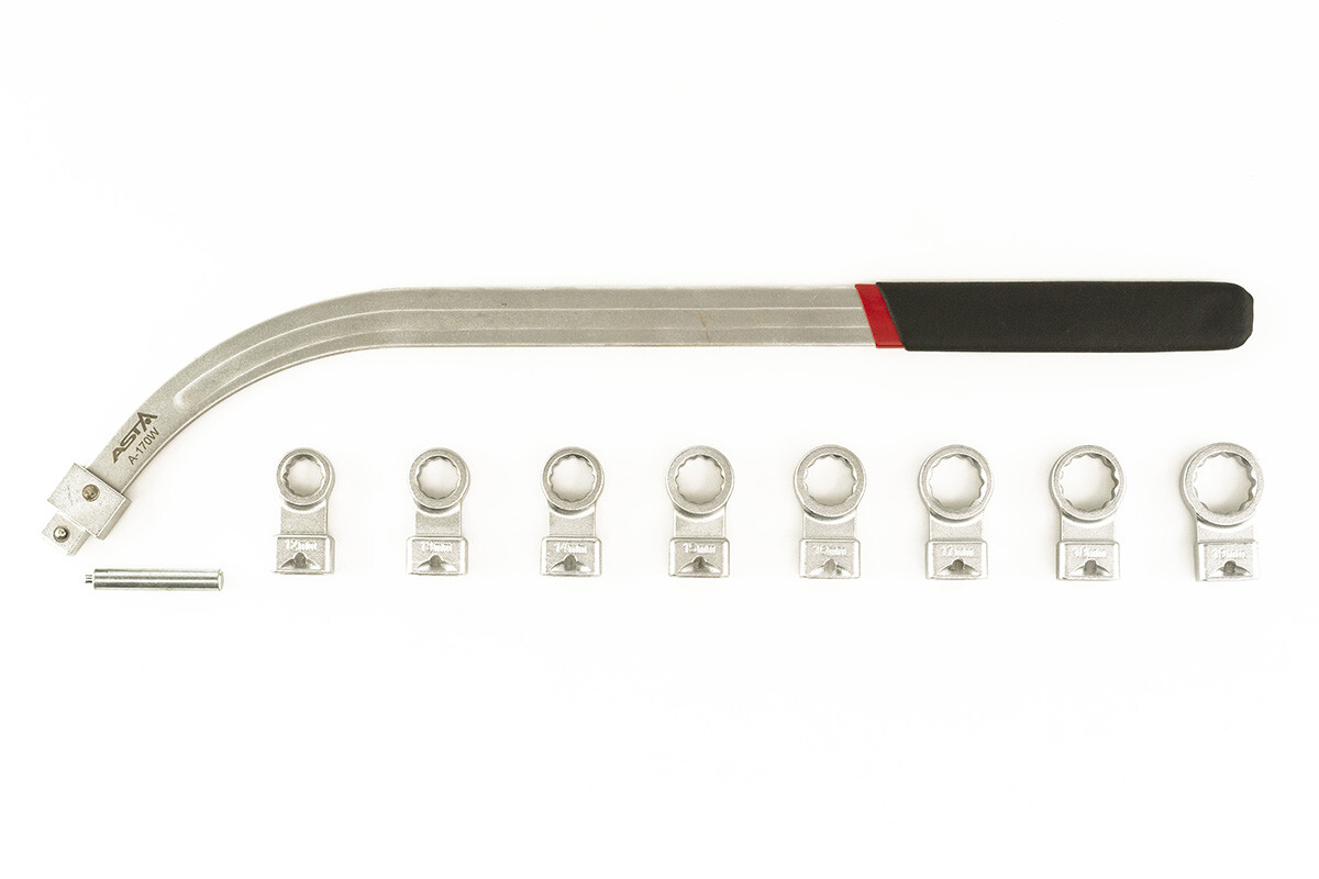 10pc Belt Tensioner Wrench Tool Set 1219mm Metric (12PT) Pulley