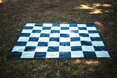 MegaChess Quick Fold Nylon Giant Chess Mat With 6 Inch Squares - 4' 7'' x 4' 7''