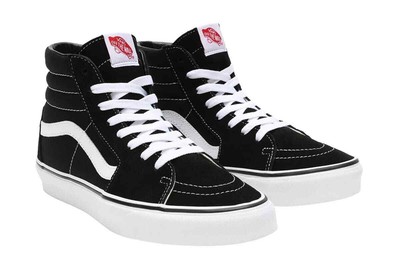 VANS VANS UNISEX SK8-HI SHOES (BLACK/BLACK/WHITE, SIZE 6 US)