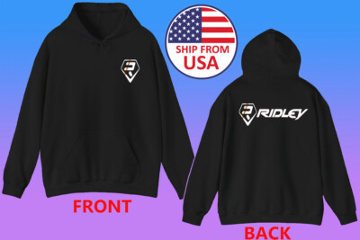 Ridley Bicycle Bike Men's Black Hoodie Sweatshirt Size S to 3XL