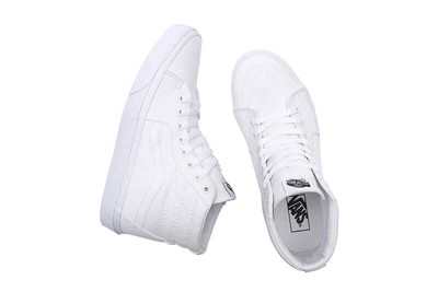 VANS VANS UNISEX SK8-HI SHOES (TRUE WHITE, SIZE 7 US)