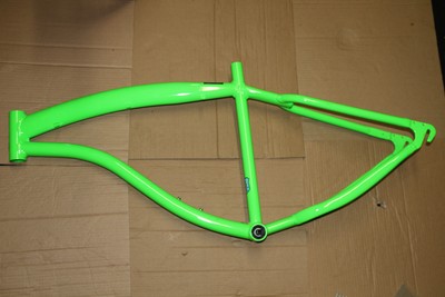 BICYCLE CRUISER FRAME ALUMINUM 6061 - NEON GREEN - FREE BOTTOM BRACKET!