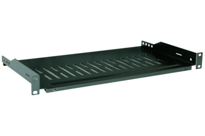 Cantilever Server Shelf Vented Black Shelves Rack Mount 19'' 1U 12''(300mm) Deep