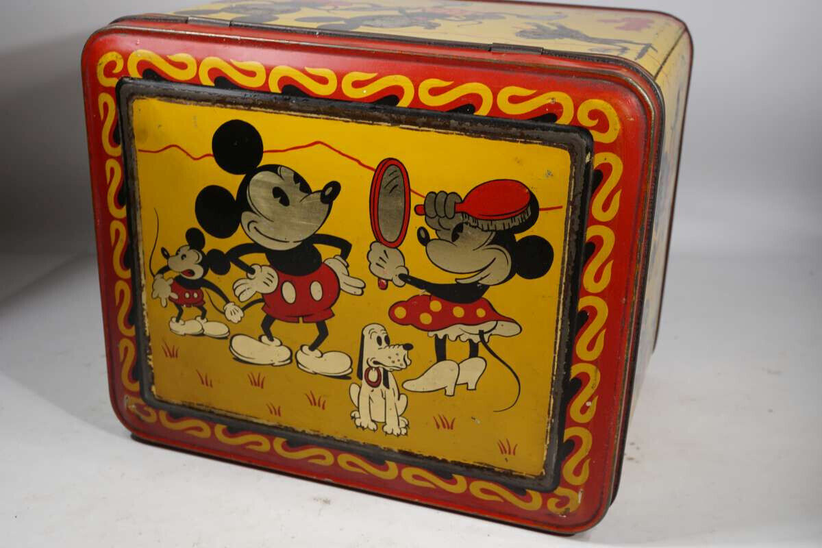 1930's Walt Disney Micky Maus Blechdose,  Switzerland,  Tinplate Gebr. Hoffmann