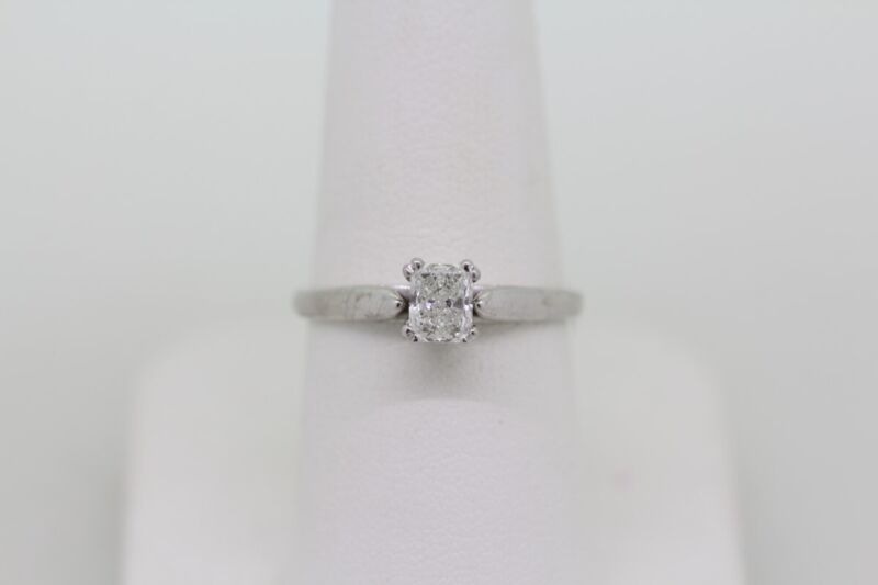 Magic Glo 14k White Gold .50ct Princess Cut Diamond Solitaire Ring  (10063213-1)