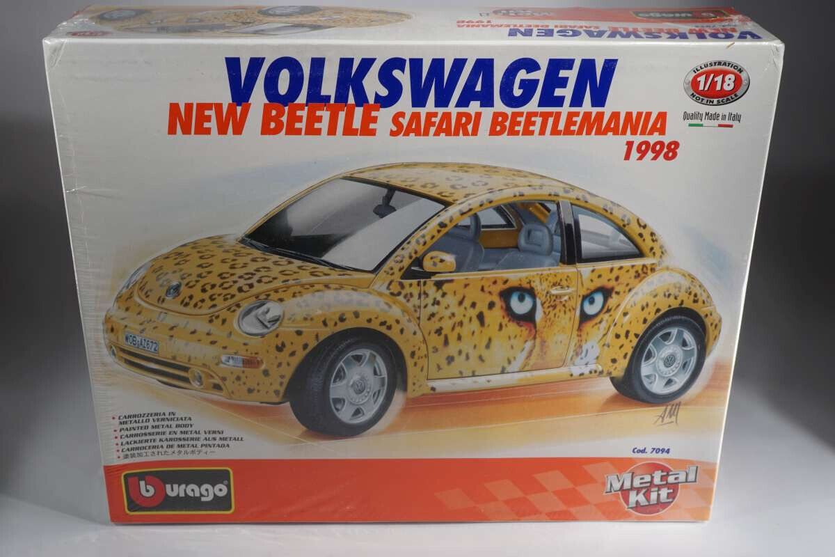 Bburago 7094 Metal Kit Volkswagen VW New Beetle Safari Beetlemania in Folie MISB