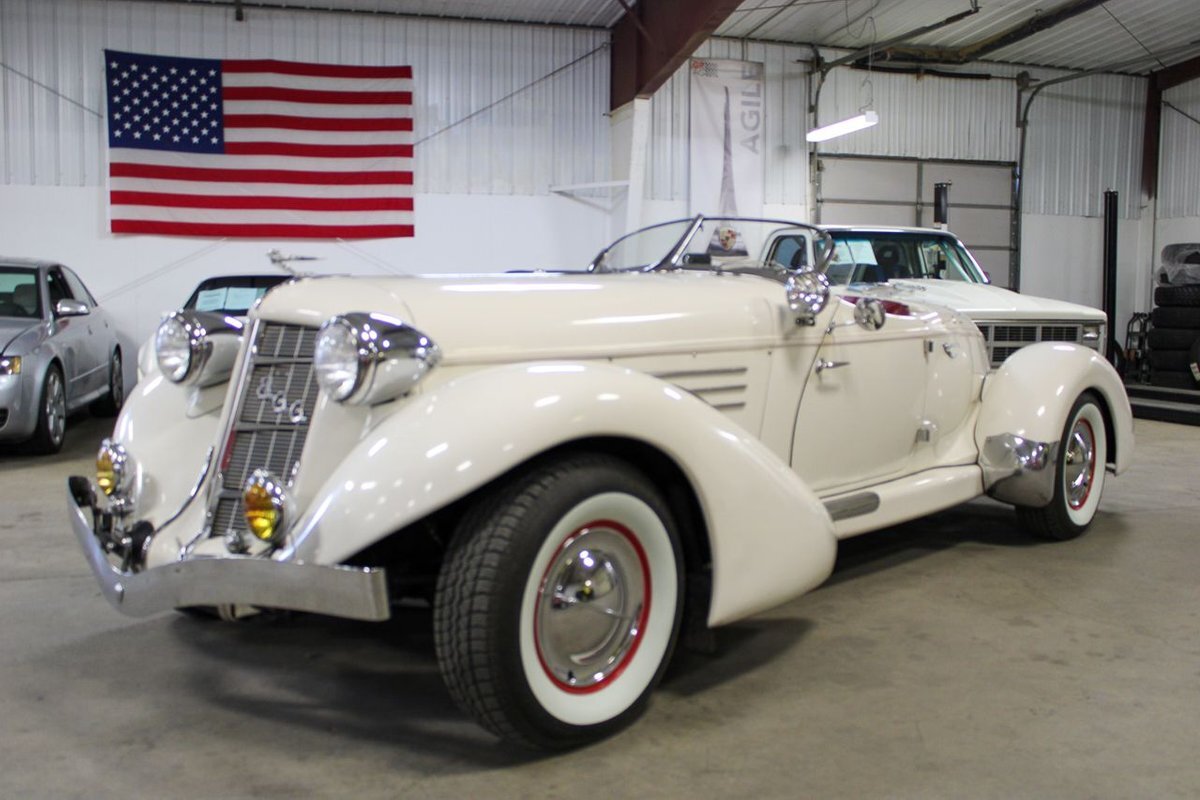 1978 Auburn 866 Boat Tail Speedster Replica  43361 Miles White Convertible 460 V