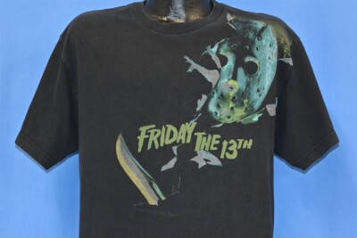 vtg Y2K FRIDAY THE 13TH JASON VORHEES HOCKEY MASK HORROR MOVIE t-shirt LARGE L