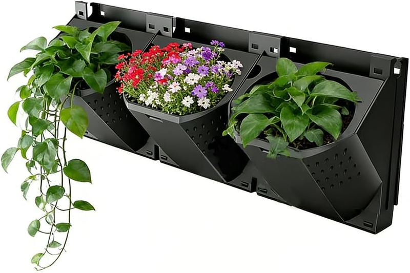 Self Watering Wall Planters 3 Pots Hanging Herb Flower Pots | Self Watering Wall