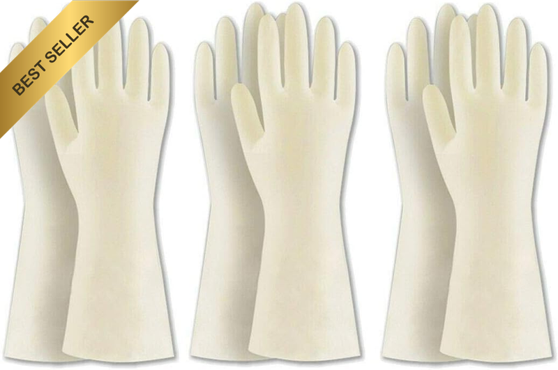 3 Pairs Heavy Duty Nitrile Rubber Cleaning Gloves (X-Large)