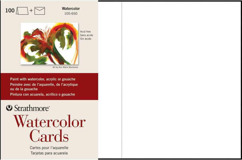 105-650-1 Watercolor Cards, Cold Press, 5" X 6.875", 100 Envelopes, Cards & Enve