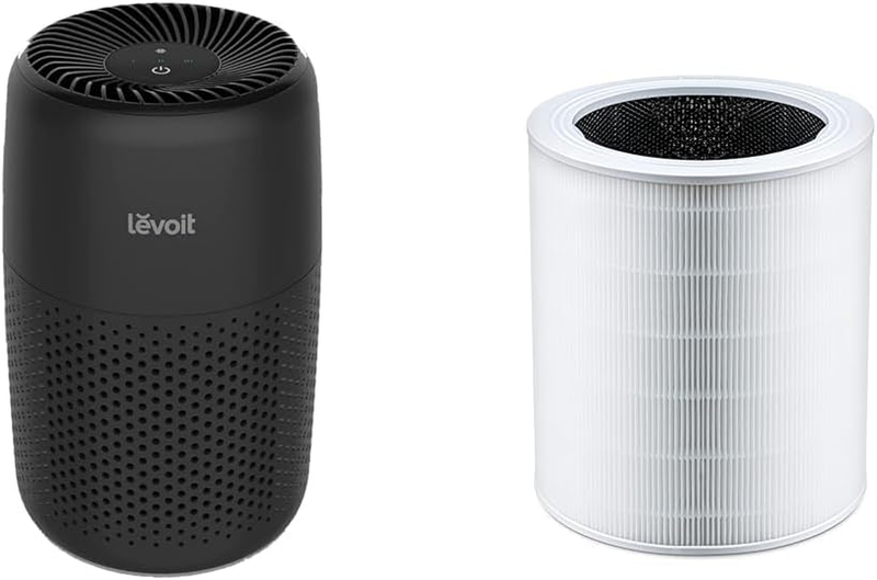 Air Purifiers for Bedroom Home, 3-In-1 Filter Cleaner with Fragrance Sponge for Better Sleep & Core 600S Air Purifier 3-In-1 Replacement Filter, Core 600S-RF, 1Pack, White