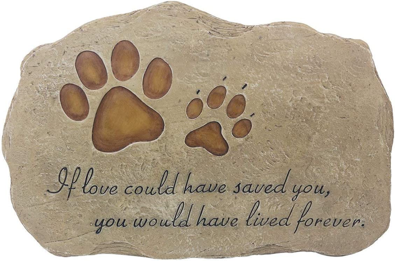 KEXMY Pet Memorial Stone Grave Marker for Dog or Cat, Pet Dog Garden Stone for O