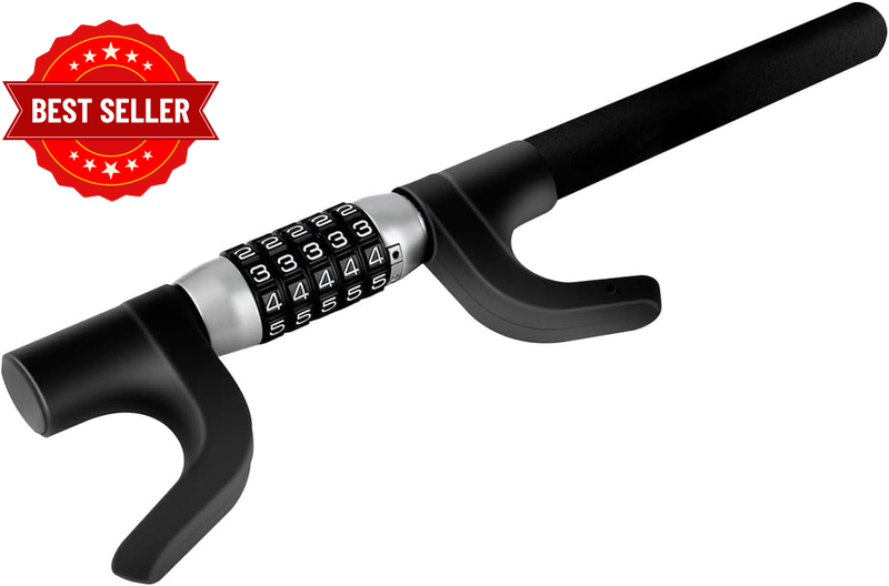 Adjustable Steering Wheel Code Lock for Cars, Heavy-Duty Anti-Theft Security Loc