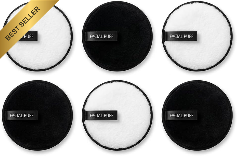 6 Pcs Reusable Makeup Remover Pads, Microfiber Cotton Face Rounds, Eco-Friendly