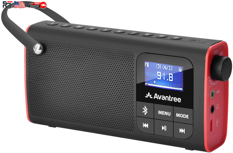 Portable FM Radio Rechargeable with Bluetooth and SD Card MP3 Player 3-In-1