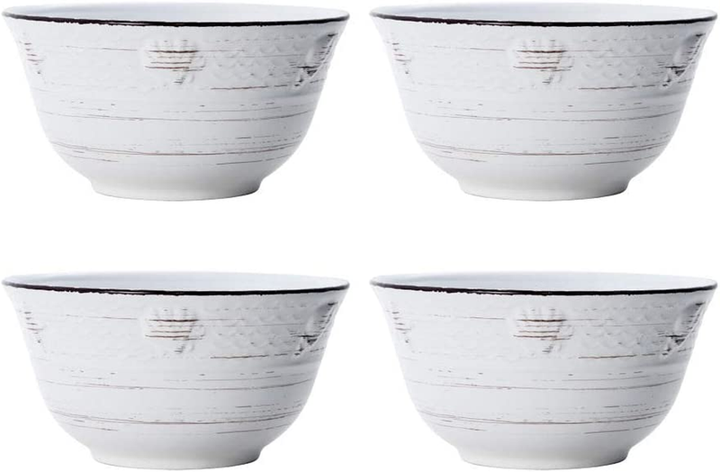 Trellis Coastal 16-Piece Dinnerware Set, Service for 4, White