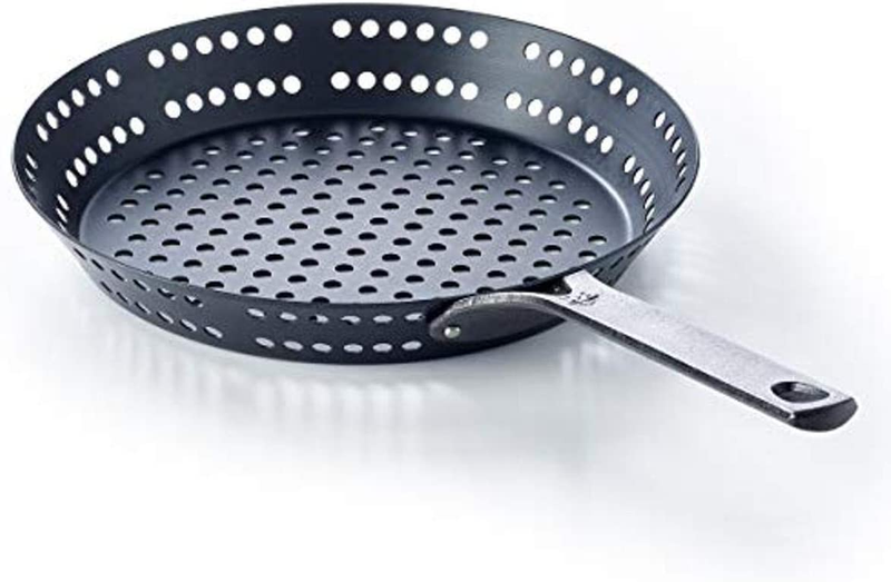 BK Black Steel Preseasoned Carbon Steel BBQ Frying Pan, 12-Inch