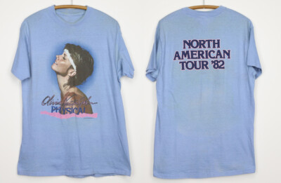 Vintage Olivia Newton John Physical Tour Shirt 2 sides Light Blue S-4XL CC1965