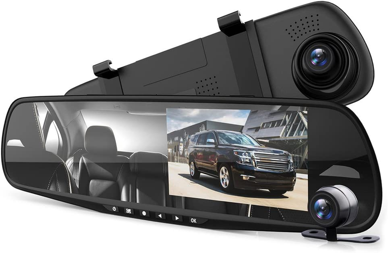 Pyle Dash Cam Rearview Mirror - 4.3&rdquo; DVR Monitor Rear View