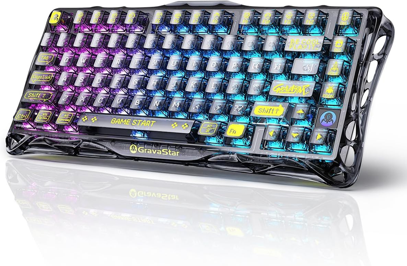 Gravastar Mercury K1 Lite 75% Gaming Keyboard, 2.4Ghz/Bt/Wired Tri