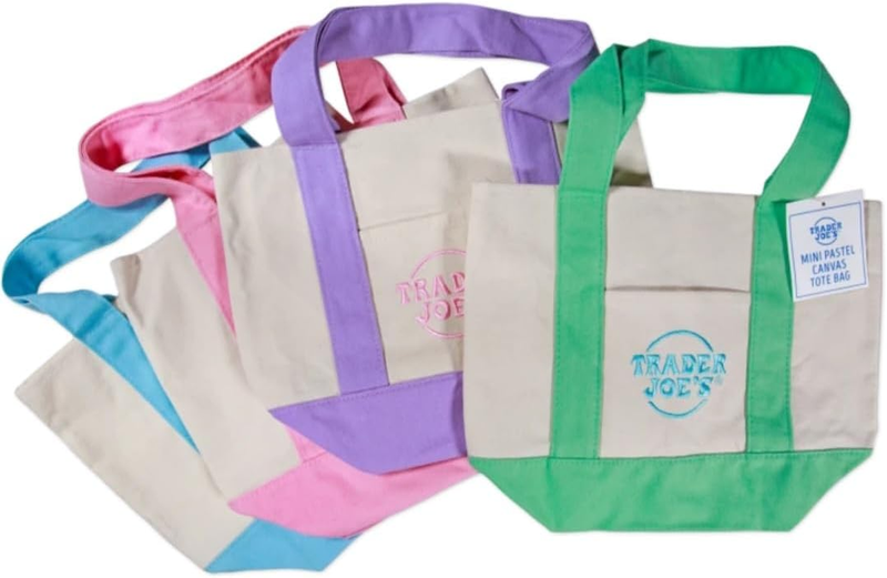 Set of Four Trader Joe'S Mini Canvas Totes Bags
