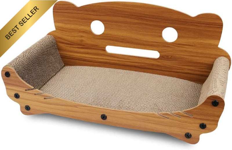 Vaka Cat Scratching Board, Cat Scratcher Corrugated Cardboard MDF Frame with Cat