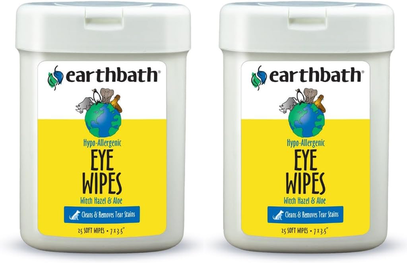 Earthbath, Hypo-Allergenic Pet Eye Wipes - Tear Stain Remover, All Natural Pet E