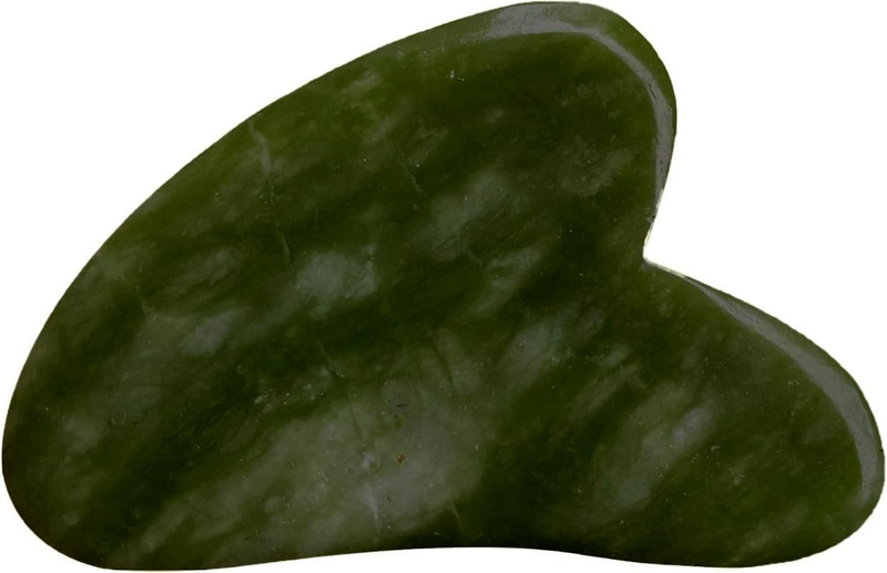 Natural Green Jade Crystal Gua Sha Scraping Facial Massage Tool, Stone Scraping