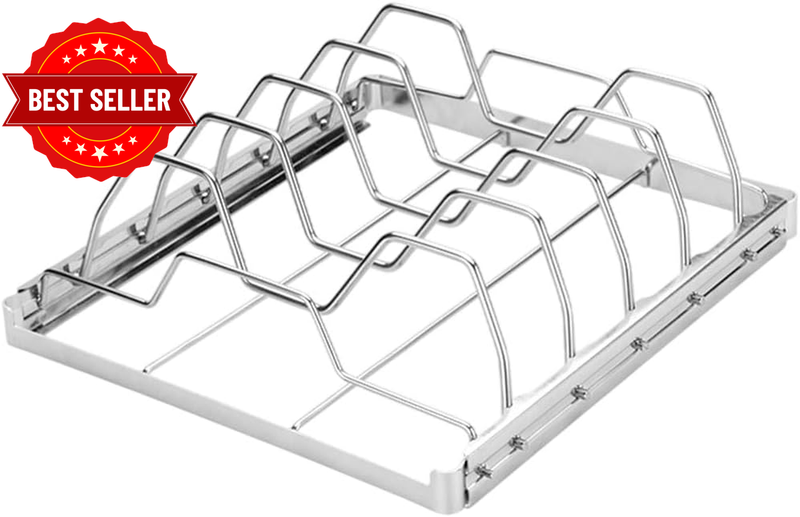 Stainless Steel Rib Grill Rack 10.47"X8.74" Folding BBQ Meat Holder for Beef Rib