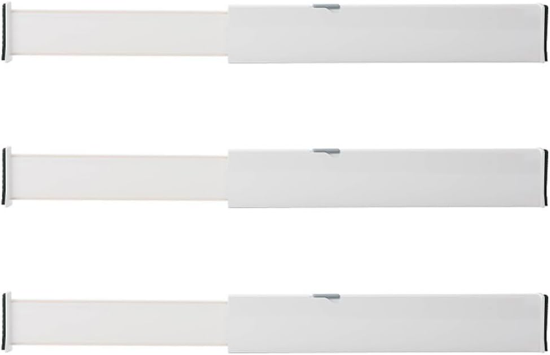 Adjustable Drawer Dividers for Home Organisation, White, Pack of 3