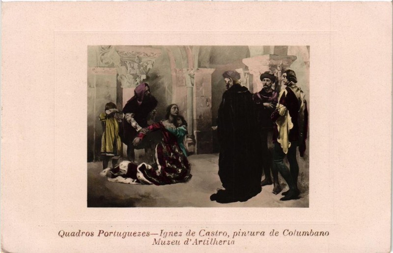 Cpa Ak Ignez Castro Pintura Columbano Muzeu D'Artilherta Portugal (761014)