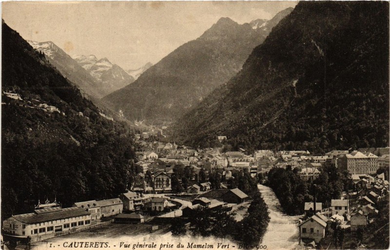 Cpa Cauterets - Vue GÃ©NÃ©Rale Prise Du Mamelon Vert (281294)
