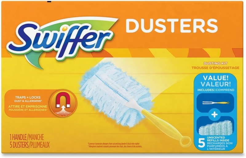 Swiffer Duster Short Handle Starter Kit, 1 Handle, 5 Dusters