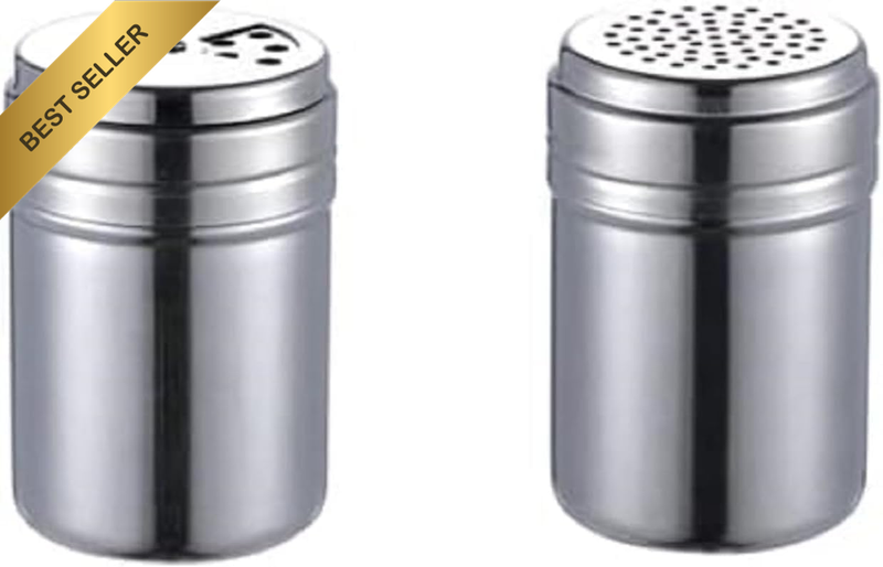 2 PCS Stainless Steel Spice Shakers Salt Sugar Spice Pepper Shaker Seasoning Can