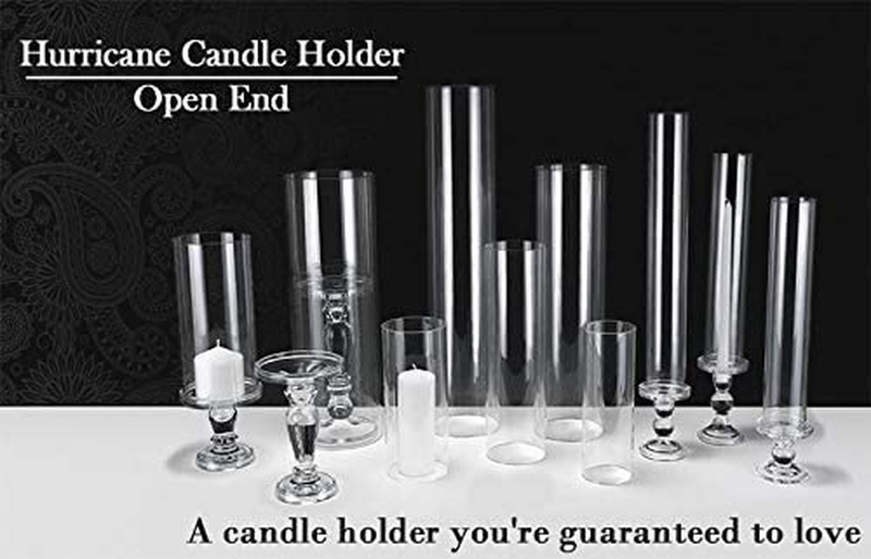 6 PCS (H:14" D:2.5") Open Ended Glass Hurricane Candleholder Tube Shade | Multip