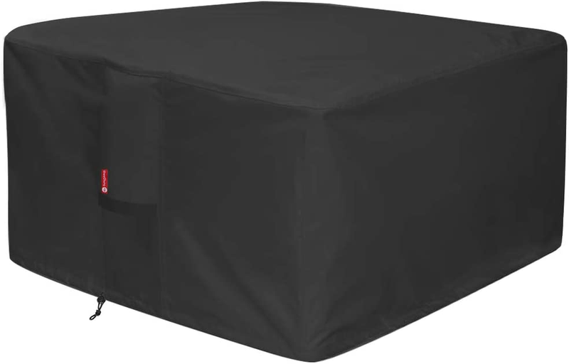 Fire Pit Cover - Waterproof 600D Heavy Duty Square Patio Fire Pit Table Cover Bl
