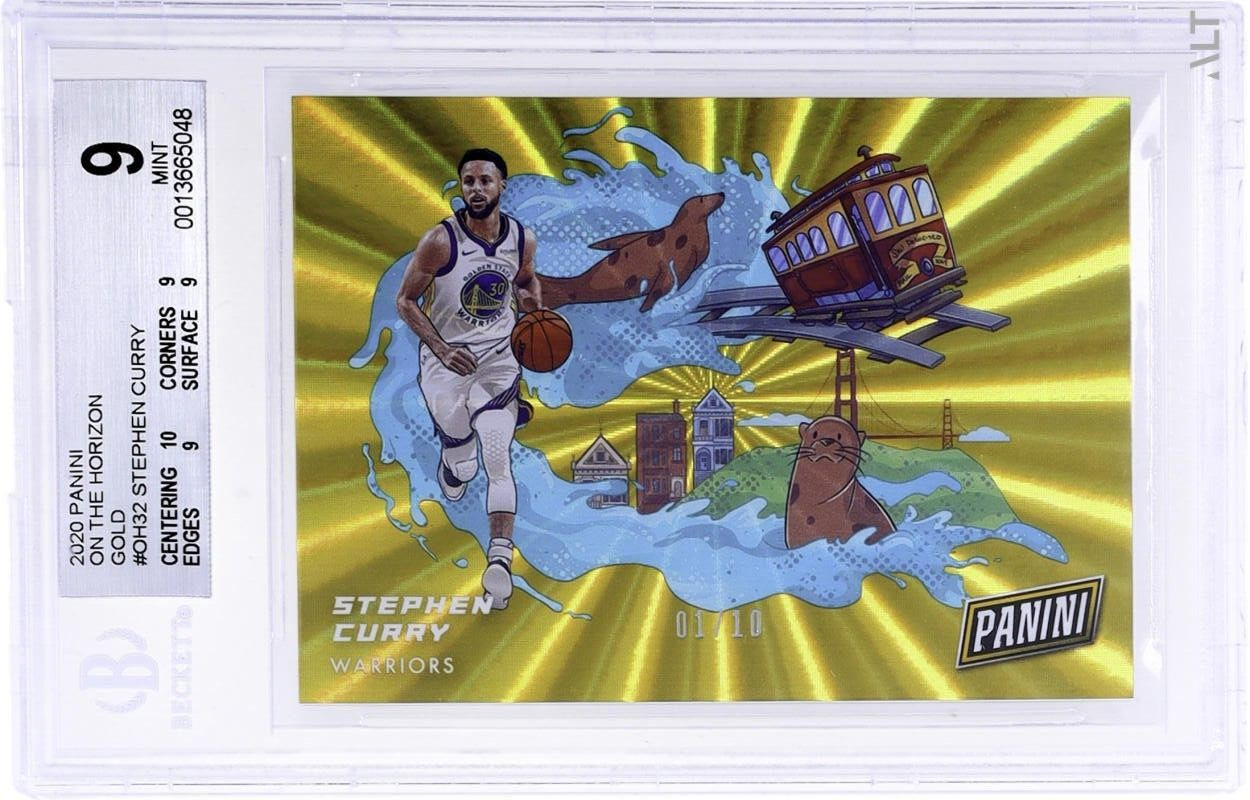 STEPHEN CURRY 2020 PANINI ON THE HORIZON GOLD PRIZM 1/10 1/1