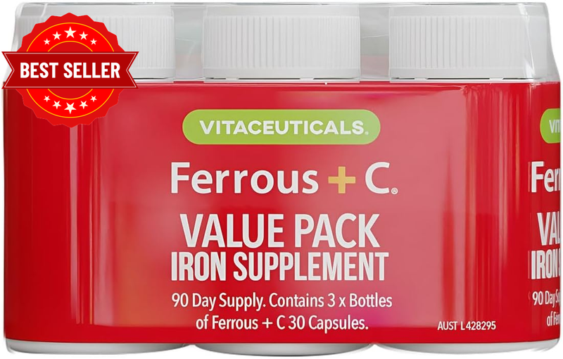 Ferrous Gluconate + Vitamin C Iron Supplement | HIGH ABSORPTION, Pregnancy Safe