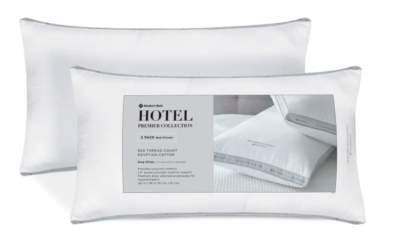 King Bed Pillows By Hotel Premier Collection 2 Pack Egyptian Cotton Plush