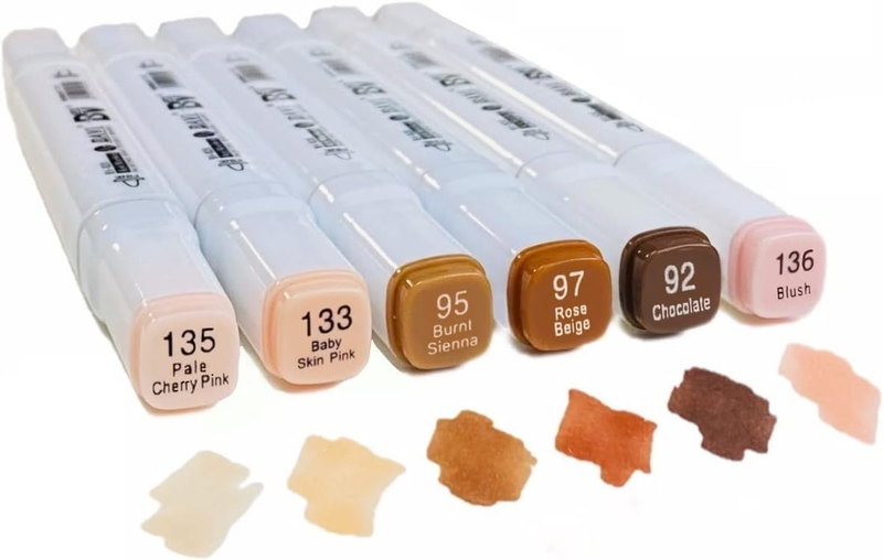 Alcohol Markers Set, Skin, Wood, Earth Colors Dual Tips Art
